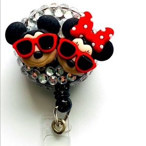 Mickey and Minnie badge reel